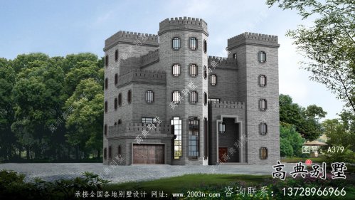 平屋頂中式城堡別墅，五層私人別墅設