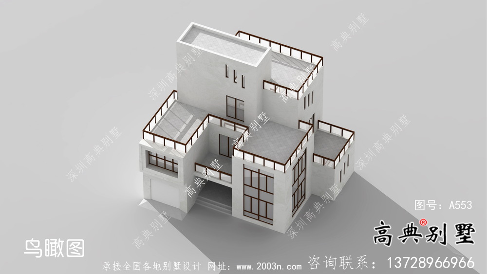 現代簡約風四層別墅設計圖紙及平面設計圖