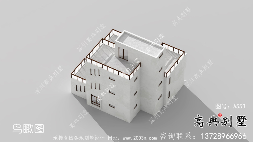 現代簡約風四層別墅設計圖紙及平面設計圖