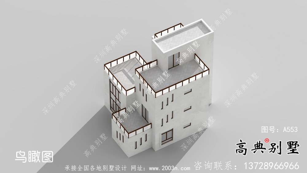 現代簡約風四層別墅設計圖紙及平面設計圖