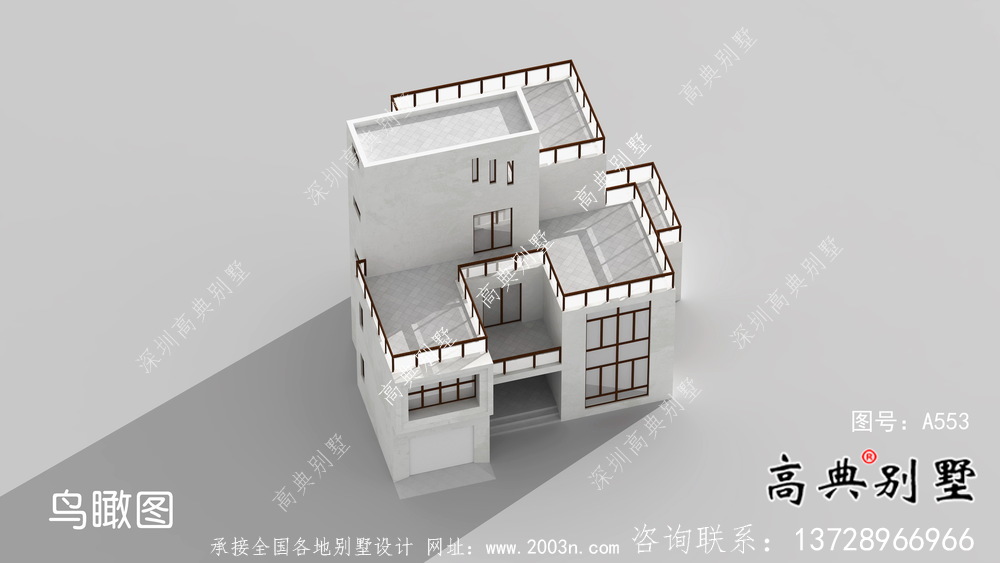 現代簡約風四層別墅設計圖紙及平面設計圖