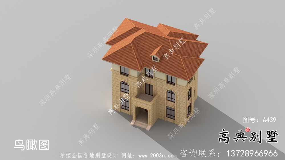 三層歐式風格獨棟別墅設計圖含構造圖