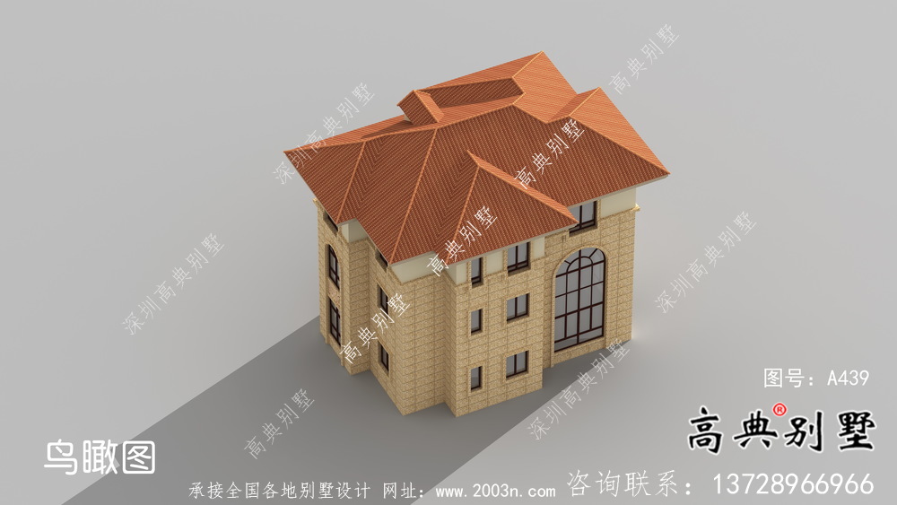 三層歐式風格獨棟別墅設計圖含構造圖