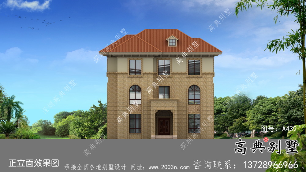 三層歐式風格獨棟別墅設計圖含構造圖
