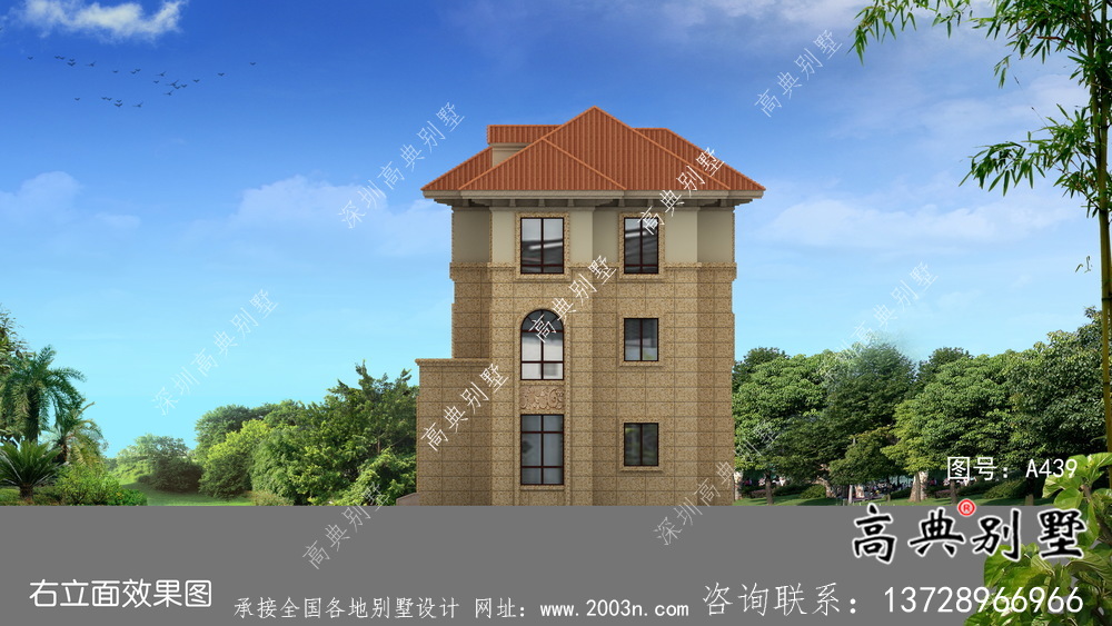 三層歐式風格獨棟別墅設計圖含構造圖