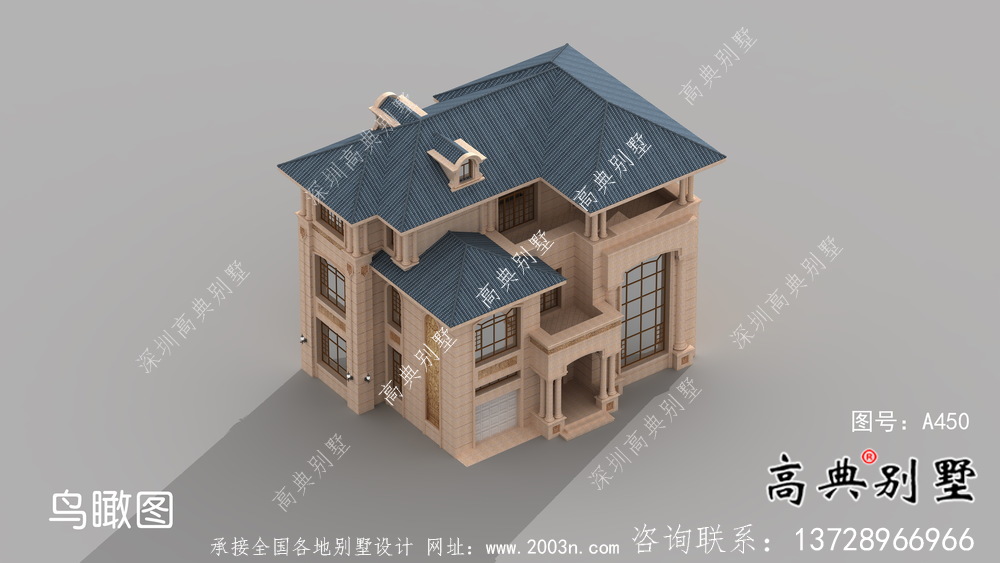 三層清爽帶陽(yáng)臺(tái)復(fù)式別墅房型效果圖