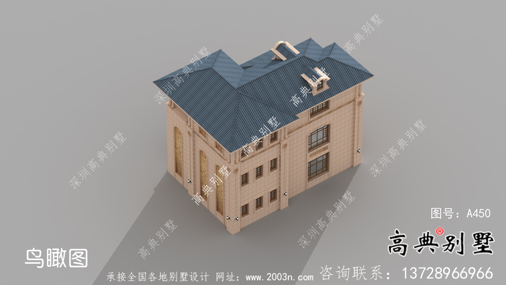 三層清爽帶陽(yáng)臺(tái)復(fù)式別墅房型效果圖