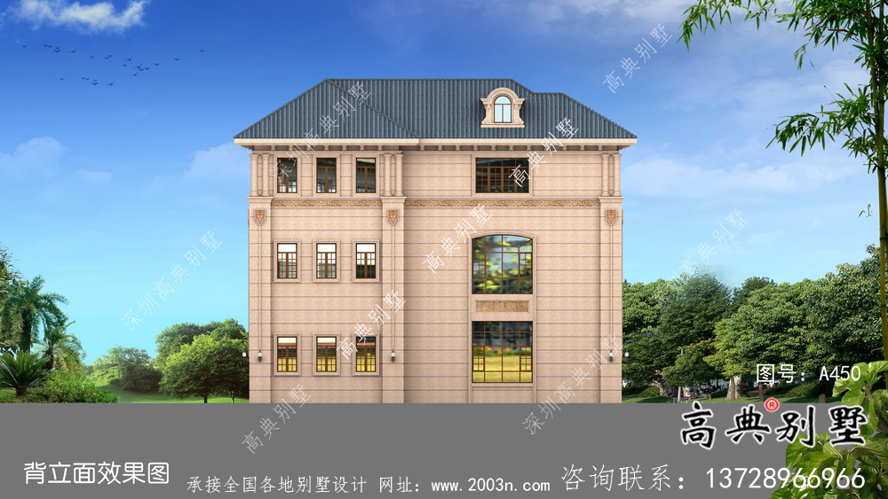 三層清爽帶陽(yáng)臺(tái)復(fù)式別墅房型效果圖