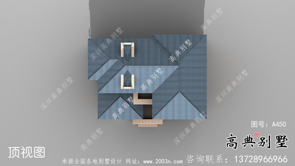 三層清爽帶陽(yáng)臺(tái)復(fù)式別墅房型效果圖