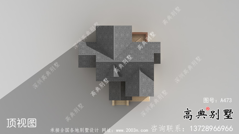 三層簡易實用農村別墅設計效果圖