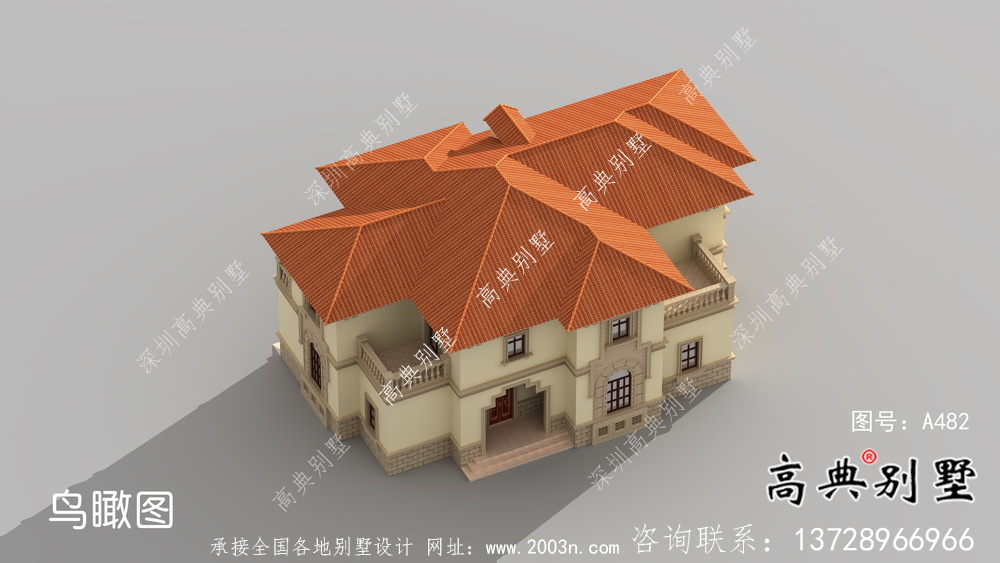 美觀實用的兩層帶車庫別墅設計圖，附有結構圖和效果圖
