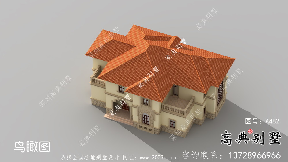 美觀實用的兩層帶車庫別墅設計圖，附有結構圖和效果圖