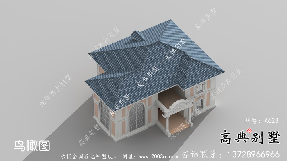 復式華麗二層歐式別墅平面設計圖紙