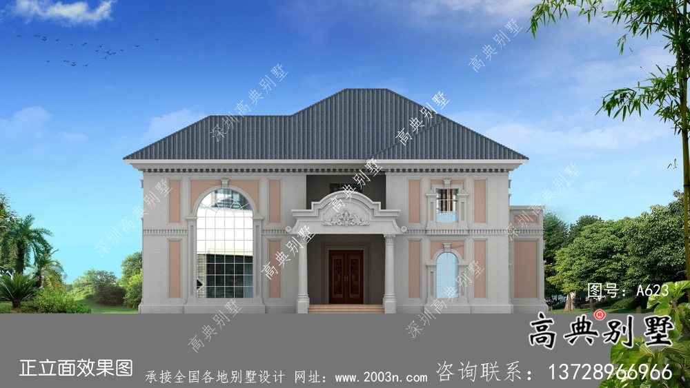 復式華麗二層歐式別墅平面設計圖紙