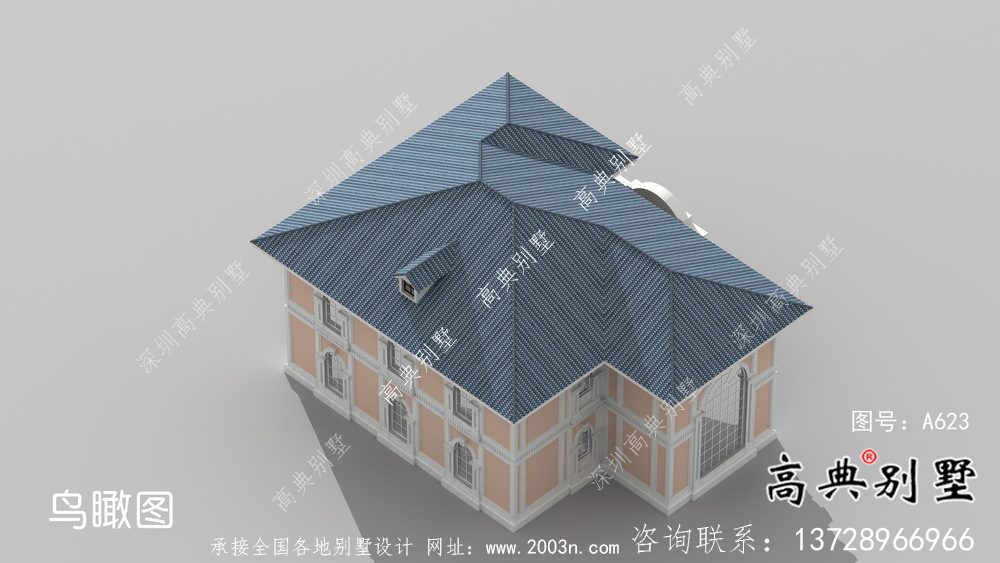復式華麗二層歐式別墅平面設計圖紙