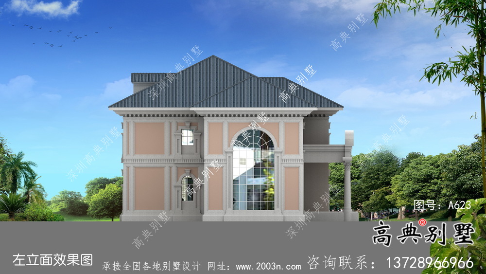 復式華麗二層歐式別墅平面設計圖紙