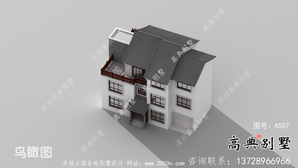 新中式簡約優雅三層別墅設計+結構圖