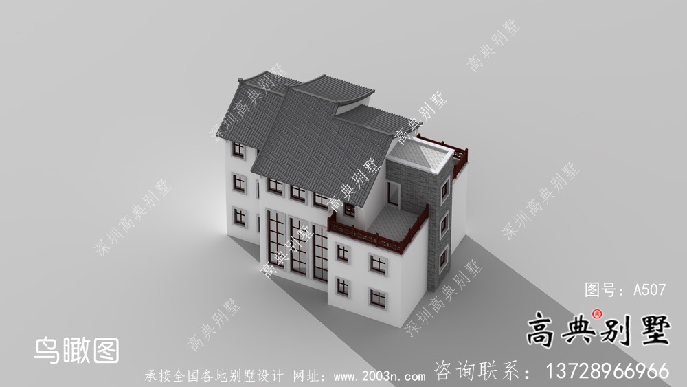 新中式簡約優雅三層別墅設計+結構圖