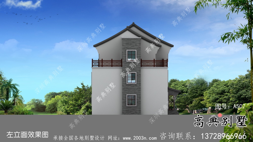 新中式簡約優雅三層別墅設計+結構圖