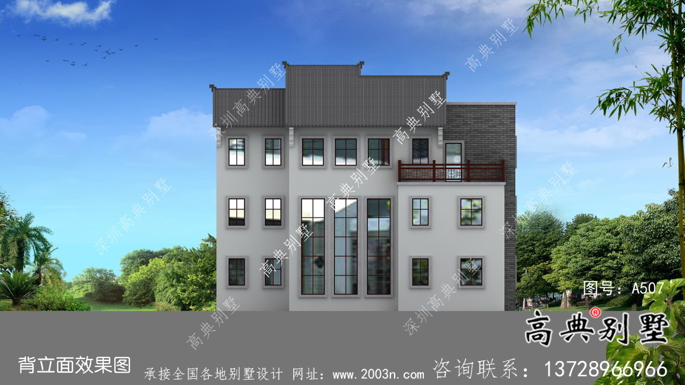 新中式簡約優雅三層別墅設計+結構圖