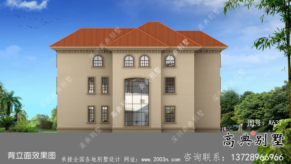 三層別墅歐式獨特設計圖紙及效果圖