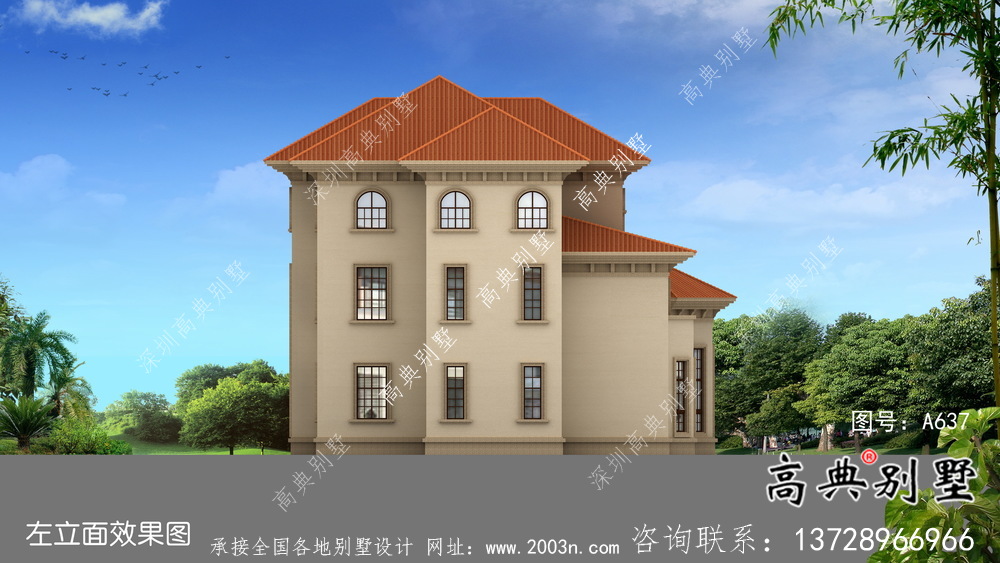 三層別墅歐式獨特設計圖紙及效果圖