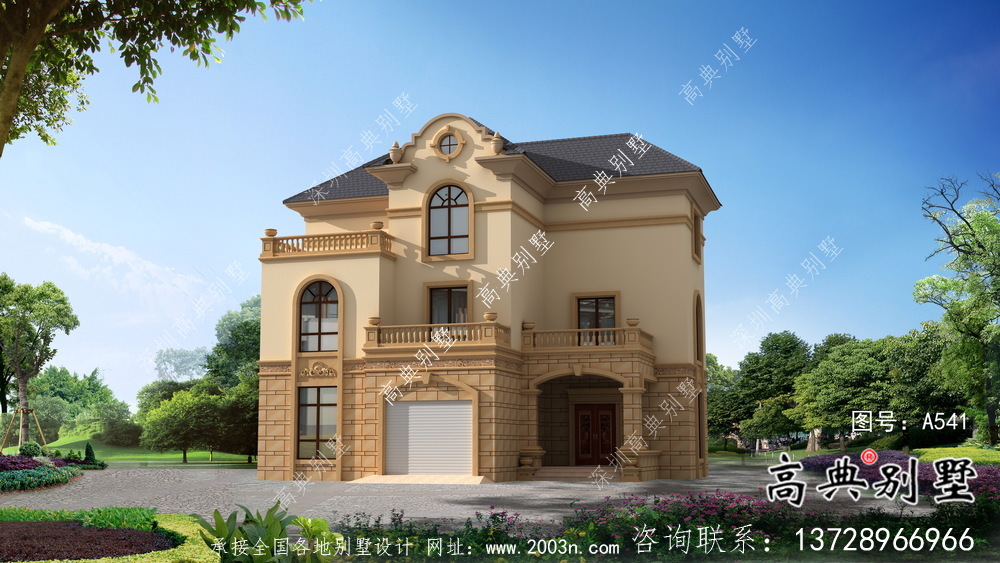 文雅整潔的新農村三層別墅建筑圖+結構圖