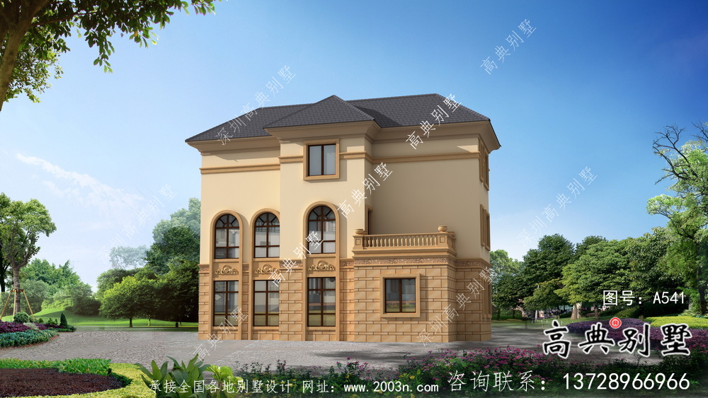 文雅整潔的新農村三層別墅建筑圖+結構圖