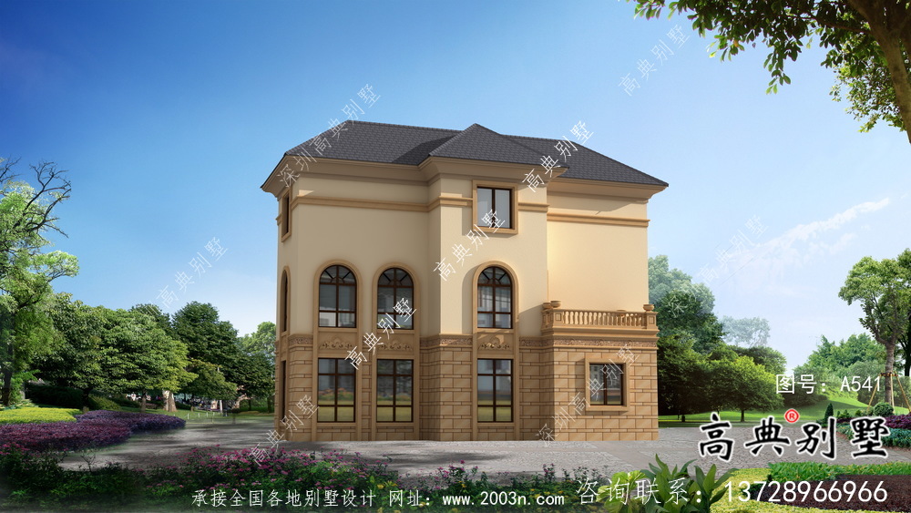 文雅整潔的新農村三層別墅建筑圖+結構圖