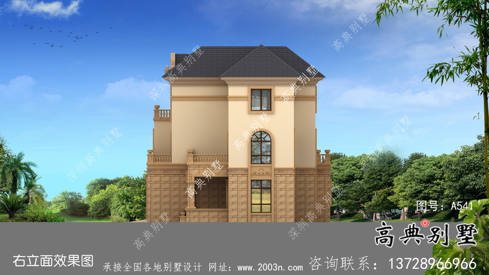 文雅整潔的新農村三層別墅建筑圖+結構圖