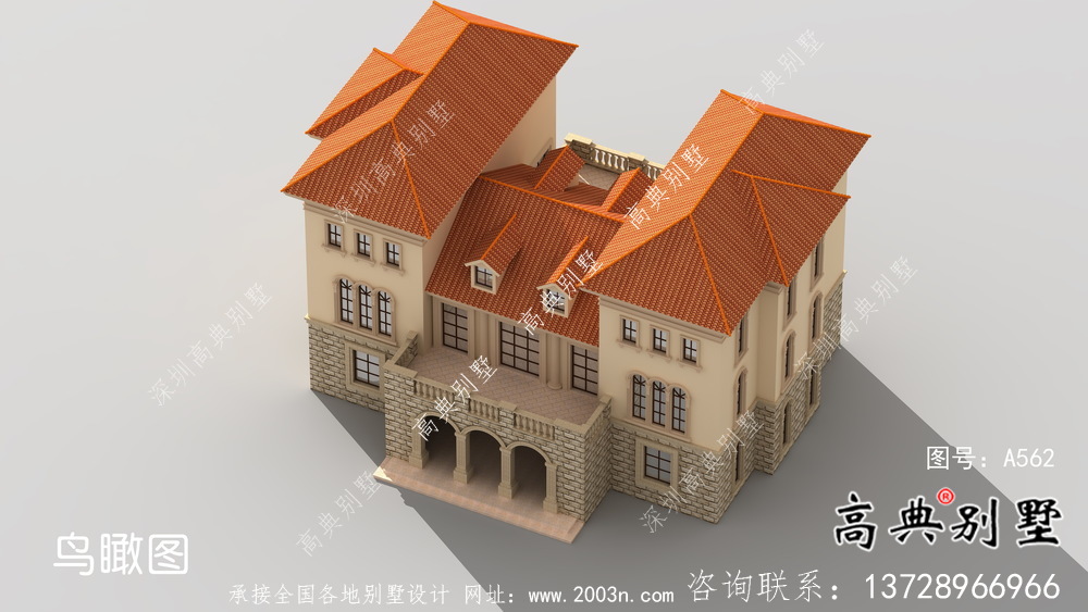 豪華框架結(jié)構(gòu)三層歐式風(fēng)格別墅設(shè)計(jì)