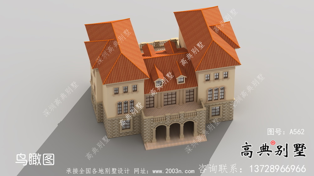 豪華框架結(jié)構(gòu)三層歐式風(fēng)格別墅設(shè)計(jì)