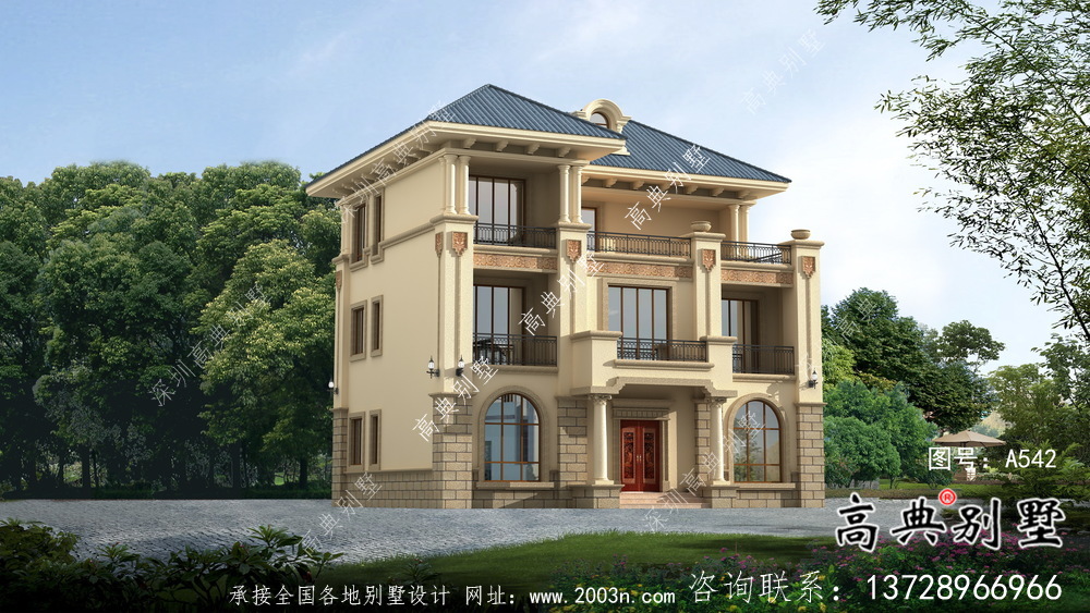 大方得體的農村三層別墅建筑圖+結構圖
