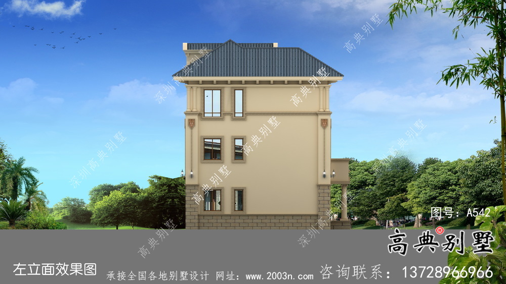 大方得體的農村三層別墅建筑圖+結構圖