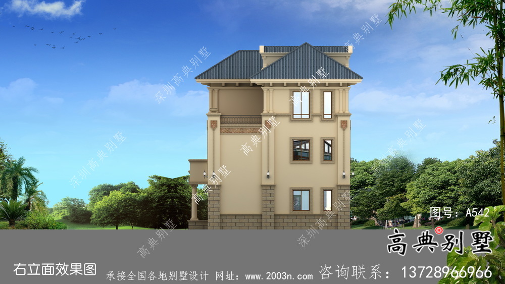 大方得體的農村三層別墅建筑圖+結構圖