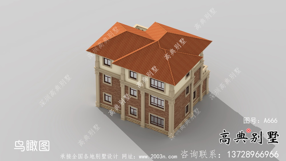 三層實用中式別墅農村自建別墅設計圖紙