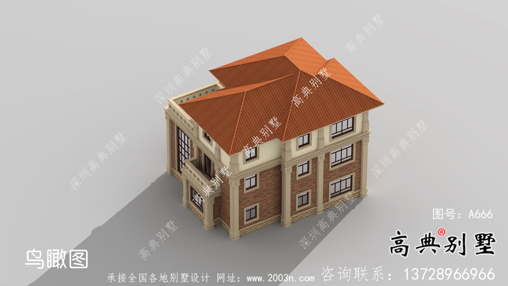三層實用中式別墅農村自建別墅設計圖紙