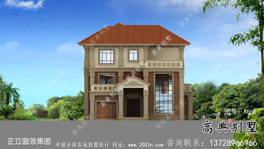 三層實用中式別墅農村自建別墅設計圖紙