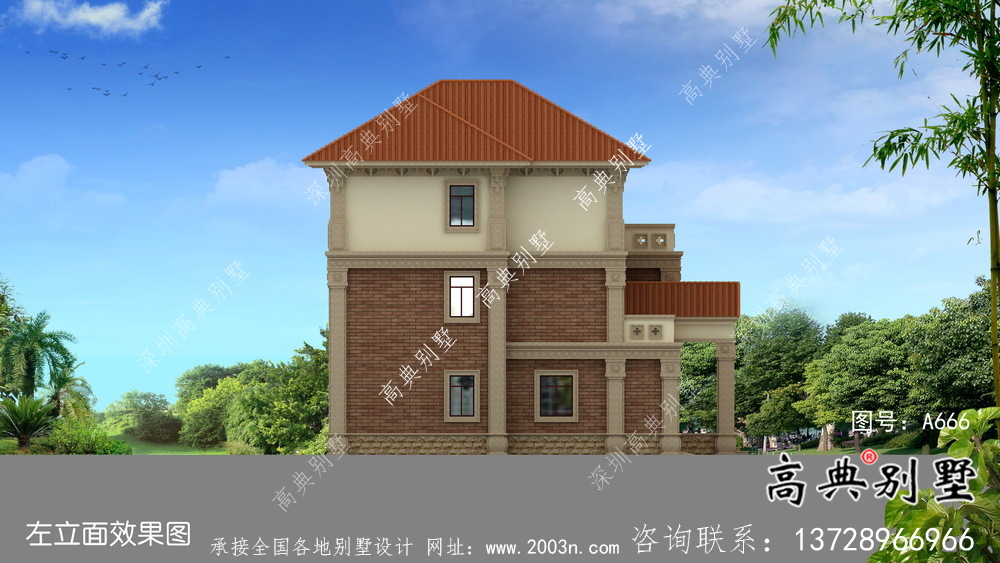 三層實用中式別墅農村自建別墅設計圖紙