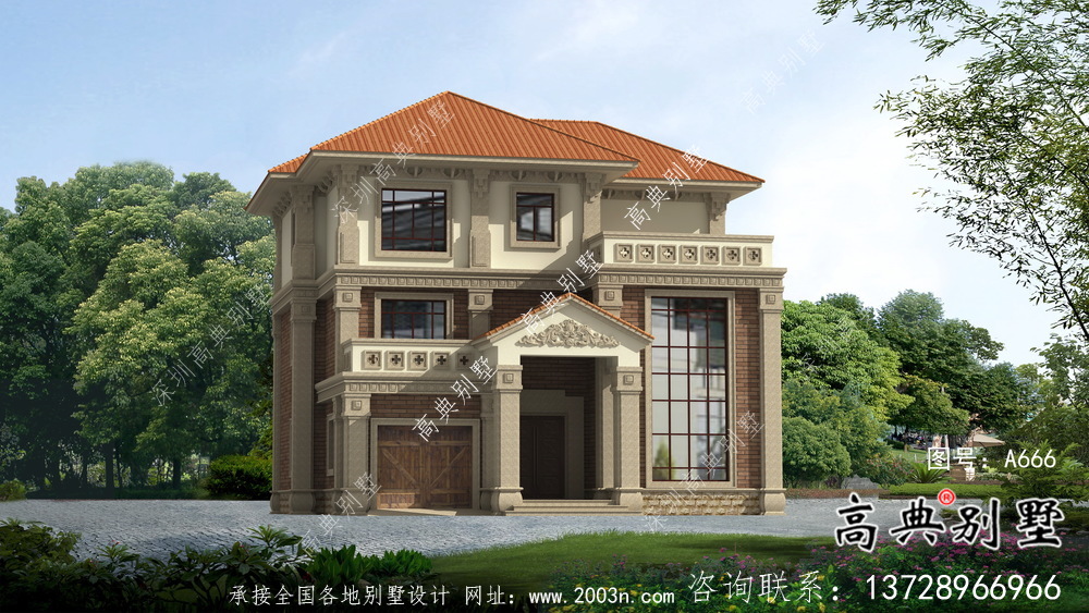 三層實用中式別墅農村自建別墅設計圖紙
