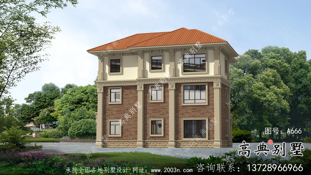 三層實用中式別墅農村自建別墅設計圖紙