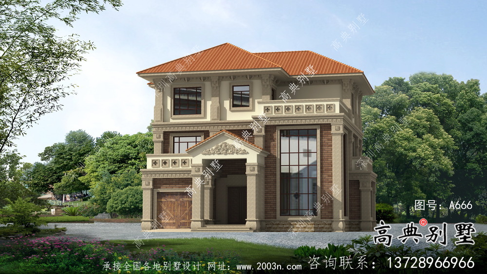 三層實用中式別墅農村自建別墅設計圖紙