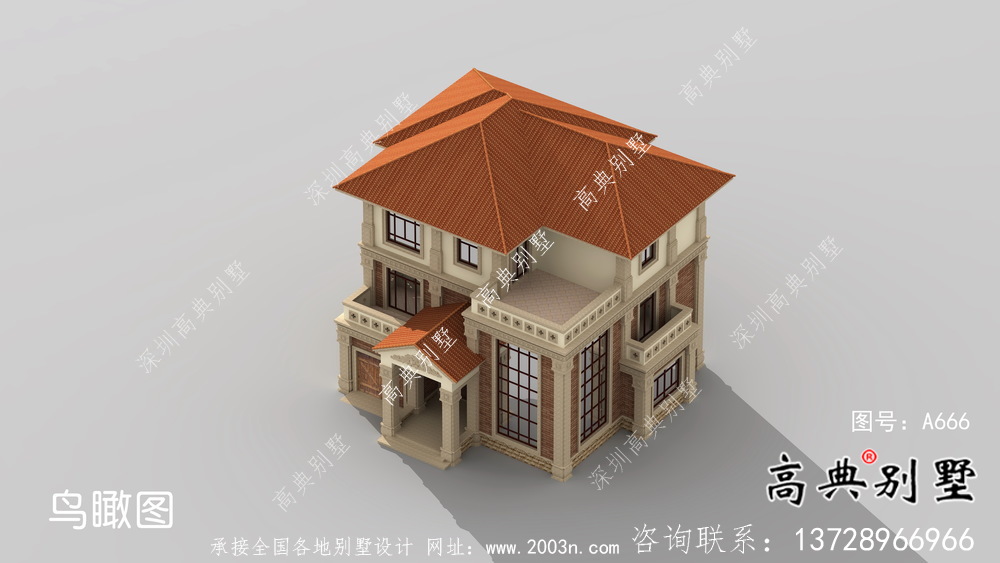 三層實用中式別墅農村自建別墅設計圖紙