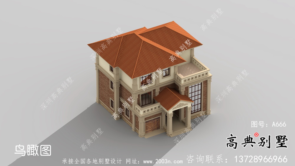 三層實用中式別墅農村自建別墅設計圖紙