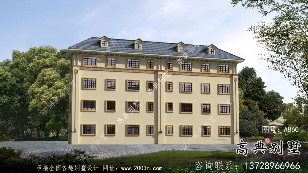 意大利風格雙拼四層新農村別墅設計套圖