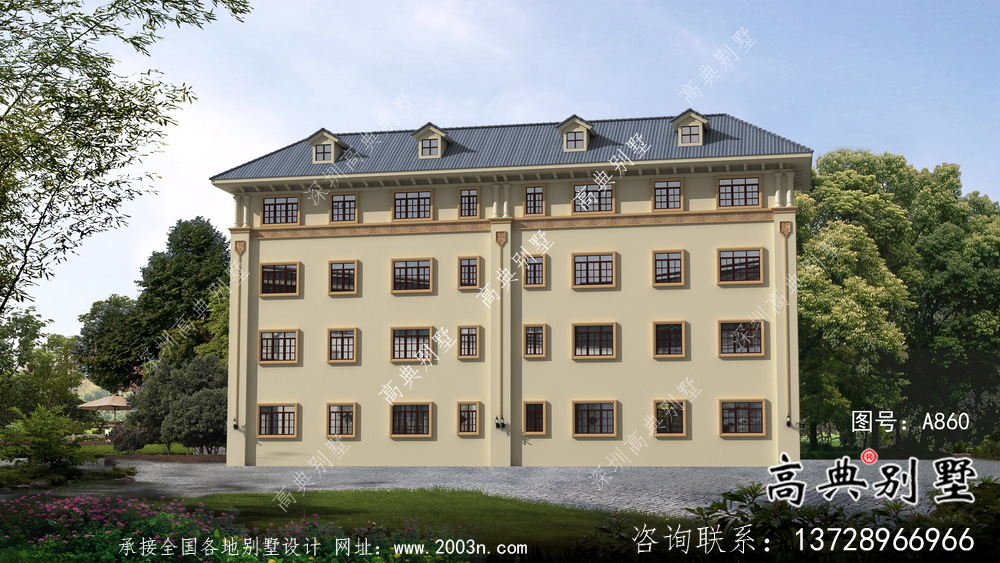 意大利風格雙拼四層新農村別墅設計套圖