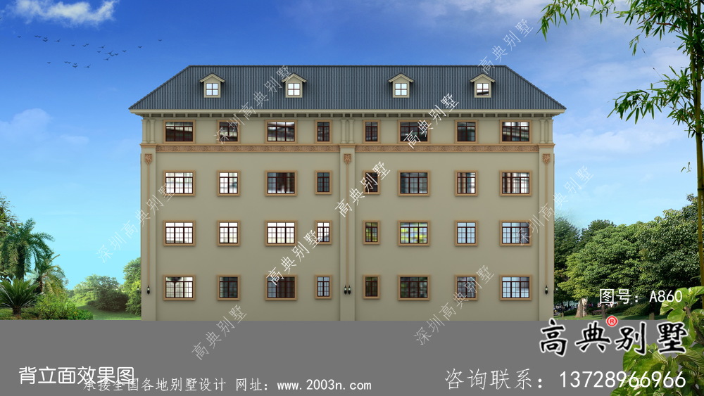 意大利風格雙拼四層新農村別墅設計套圖