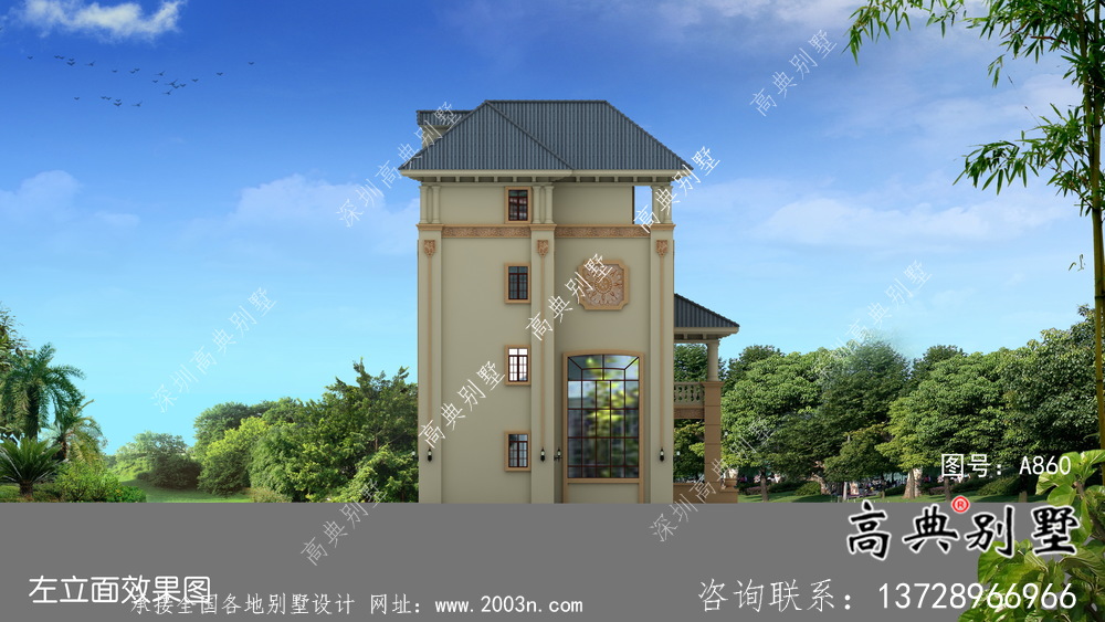 意大利風格雙拼四層新農村別墅設計套圖
