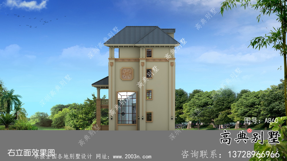 意大利風格雙拼四層新農村別墅設計套圖
