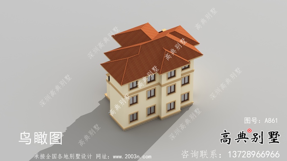 時尚大氣城市三層新農村住宅設計圖